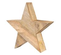 levandeo Étoile XL en bois Étoile en bois de manguier 48 cm Bois de manguier Marron naturel Décoration Décoration de table Décoration en bois Pièce unique