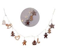 levandeo Guirlande lumineuse LED en forme de figurines en pain d'épice - 160 cm - Avec minuterie - Décoration de Noël - Blanc chaud