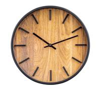 levandeo Horloge murale - Diamètre : 29 cm - Aspect bois - Horloge analogique ronde - Noir naturel - Décoration murale - Design bohème