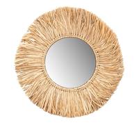 Levandeo Miroir mural en jonc de mer Ø 50 cm Miroir rond pour couloir Décoration murale Boho Décoration Boho Naturel Style Bohochic