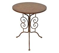 levandeo Table de jardin ronde en fer aspect rouillé Marron vieilli Hauteur 72 cm