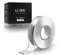LEVANI Nano Tape [3 mètres] - Double face transparent - Adhesif double face extra fort - Nano Magic Tape - Ruban adhésif double face extra fort - Ruban adhésif transparent - réutilisable