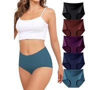 Levao Culotte sans Couture Femme Taille Haute Invisibles Slip Multipack | Soft Elasticité Panties sous-Vêtements Feminins Confortables Respire, Lot de 5, S-XXL