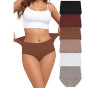Levao Lot de 6 Culottes sans Couture Femmes Taille Haute Slips Invisibles sous-vêtements Doux Elasticité Hipster Bikini Multiple S-XXL