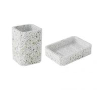 LEVASSEUR Set Salle de Bain terrazzo 2 pièces Porte-Savon Vert
