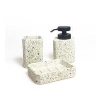 LEVASSEUR Set Salle de Bain terrazzo 3 pièces polyrésine Vert