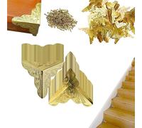 LEVDRO 100 Pcs Stair Dust Corners for Wooden Steps, Antique Dust Corners for Stairs, Decorative Furniture Corner Guard, Star Dust Corners for Stairs, Vintage Stair Dust Corners (Gold)