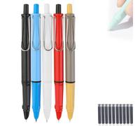 LEVDRO 2024 Retractable Fountain Pen, 0.38mm Nib, Black Ink, Smooth Flow Writing, for Writing, Retractable Fountain Pens and Refill (5Pcs-D)
