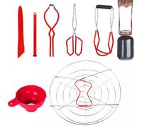 Lève-bocal de conserve - Kit d'outils de mise en conserve - Couvercle à pince - Entonnoir multifonction - Accessoire de cuisine - Manipulation facile - Utilisation pratique