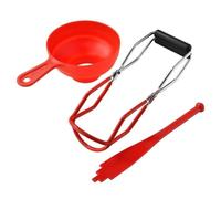 Lève Bocal Pince à canettes antidérapante et résistante la chaleur | Pince de levage de bocal de conserve, outil de cuisine Anti-brûlure(Red)