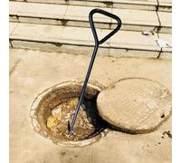 Lève-couvercle de fosse septique en fer avec poignée triangulaire et tête pointue - Outil robuste pour couvercle de regard, extracteur de grille d'évacuation pour un accès facile à l'extérie