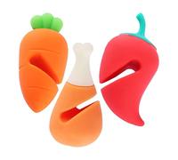 Lève-couvercle De Pot, Lot De 3 Leviers De Couvercle De Casserole En Silicone Protection Contre Les Débordements, En Forme De Poivre - Pour Marmite À Soupe