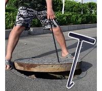 Lève-couvercle de trou d'homme for drain, crochet couvercle levage pratique for trous en bord route, clé vidange style T, outil d'extraction couvercles d'égout