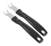 Lève-grille en acier inoxydable pour barbecue Kamado et Weber - Sans danger pour la surface - Outil de poignée de cuisson robuste - Noir - 20 cm (4)