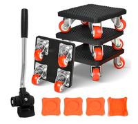 Leve meuble lourd Lot de 9 Déplacer, Charge Maximale 500 kg, Kit Roues Rotatives 360°, Soulever, Roulettes pour Meubles Lourds