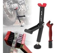 Leve Moto Arriere Cric Moto Bequille Atelier Moto Lève Béquille d'atelier Moto Brosse Chaine kit Nettoyage Chaine Moto Rouge