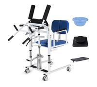 Lève-Personne Hydraulique avec Support De Levage Assisté du Haut du Corps pour Fauteuil Roulant À Domicile, Fauteuil De Transfert, Salle De Bain, Fauteuil Roulant Voiture(Bleu)