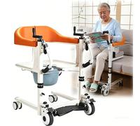 Lève-Personne Hydraulique pour Transfert, Modèle Manuel avec Seau Hygiénique Et Coussin, Ouverture À 180° Et Capacité De Charge 200 Kg - Hauteur Réglable, Conçu pour Le Soin Personnes Âgées