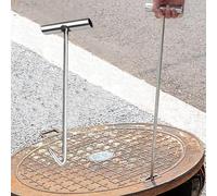 Lève-Plaque d'égout Robuste en Acier Inoxydable et Crochet à pulpe, extracteur de Couvercle de Drain Durable de 27 Pouces avec Grande poignée, Crochet Simple de 8 mm (1/4") pour Un déplaceme