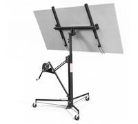 Lève-plaques de cloison sèche 68 kg jusqu'à 325 cm pour plaques de plâtre | Rotation à 360°, inclinable jusqu'à 60°, 90-290 cm de large, treuil de sécurité, 3 roulettes avec frein de stationnement