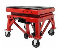 Lève-pont moto hydraulique - P2R - Acier rouge - Hauteur mini 38cm - Hauteur maxi 95cm - 4 roulettes pivotantes