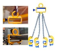 Lève-tambour à chaîne robuste pour chariot élévateur, collier de serrage en acier pour la manipulation du tambour, capacité de charge de 2205/2000 kg, comprend 2/4 crochets de préhension pour un