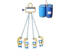 Lève-tambour pour chariot élévateur - Palan à chaîne robuste avec double chaîne de levage et crochets pour fûts en acier et plastique