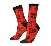 Lève-Toi Et Prie Chaussettes De Tennis Fantaisie Chaussettes Sport Confortable Chaussette Pour Bureau Affaires Travail 40Cm