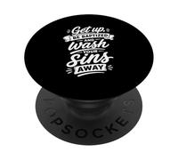 Lève-toi, Fais-toi baptiser et Lave tes péchés PopSockets PopGrip Adhésif