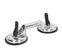 Lève-verre à ventouse de 80 kg, lève-plaque de verre à aspiration sous vide avec poignée en alliage d’aluminium et patin en caoutchouc naturel, pour le déplacement de carreaux de (2 mâchoires)