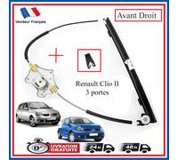 Partsline Mécanisme de Lève-Vitre Avant Droit compatible avec Clio II | Sans moteur, pour modèles 3 portes. Réf. équivalente : 7700842246