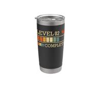 Level 02 Complete Vintage 02 Year 2nd Wedding Anniversary Gobelet isotherme en acier inoxydable double paroi