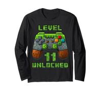 Level 11 Years T-Shirt débloqué pour 11e Anniversaire Manche Longue