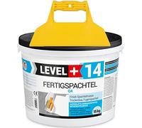 Level +14 Mastic blanc intérieur, mastic polymère prêt à l'emploi | Pour mur et plafond, finition Q4 pour lissage, remplissage et réparation, facile à poncer, pour plaques de plâtre