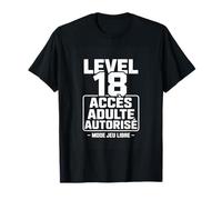 Level 18 Accès Adulte Autorisé Mode Jeu Libre Gamer T-Shirt