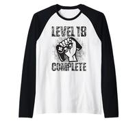 Level 18 Complete Cadeau d'anniversaire 18 Ans Gamer Manche Raglan