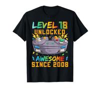 Level 18 Unlocked Since 2008 Son Gamer 18th Birthday Boys T-Shirt