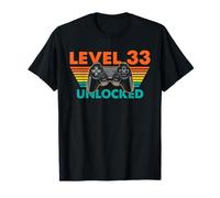Level 33 Manette rétro débloquée pour Gamer T-Shirt