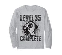 Level 35 Complete Anniversaire 35 Ans Gamer Manche Longue