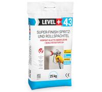 LEVEL+ 43 Mastic à mastic professionnel prêt à l'emploi Q4 pour murs et plafonds, finition polymère, convient à l'airless, facile à poncer 25 kg