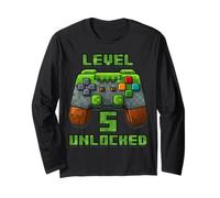 Level 5 Years Unlocked Shirt T-Shirt 5e Anniversaire Jeu vidéo Manche Longue