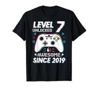 Level 7 Jeu vidéo débloqué 7ème Anniversaire 7 Ans Vieux garçons T-Shirt