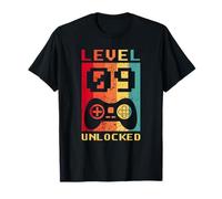 Level 9 Manette de Jeu rétro débloquée Motif Anniversaire T-Shirt