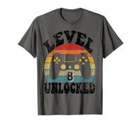 Level Eight Unlocked 8th Birthday Tee Video Game 8 Year Old T-Shirt