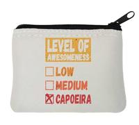 Level of Awesomeness Capoeira Pochette porte-monnaie en néoprène Blanc 10 x 11 cm