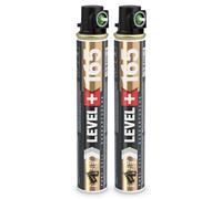 LEVEL PLUS Fuel Cell RM165 Lot de 2 cartouches de gaz de rechange pour cloueur 165 mm avec anneau vert 80 ml 40 g Ø 32