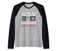 Level Up Awesome Since 2006 Gamer vidéo rétro pour 20e Anniversaire Manche Raglan