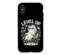 Level Up Gamer Cat Retro Pixel Manette de Jeu vidéo Coque pour iPhone X/XS