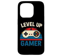 Level Up Gamer Manette rétro Amusante Coque pour iPhone 15 Pro