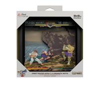 Level Up Labs Pixel Frames : Street Fighter Alpha 2 : A Dramatic Battle - Boîte d'ombre 3D - Décoration encadrée pour Mur, Maison, étagère, Jeu d'affiches d'art de Collection, décoration de Chambre